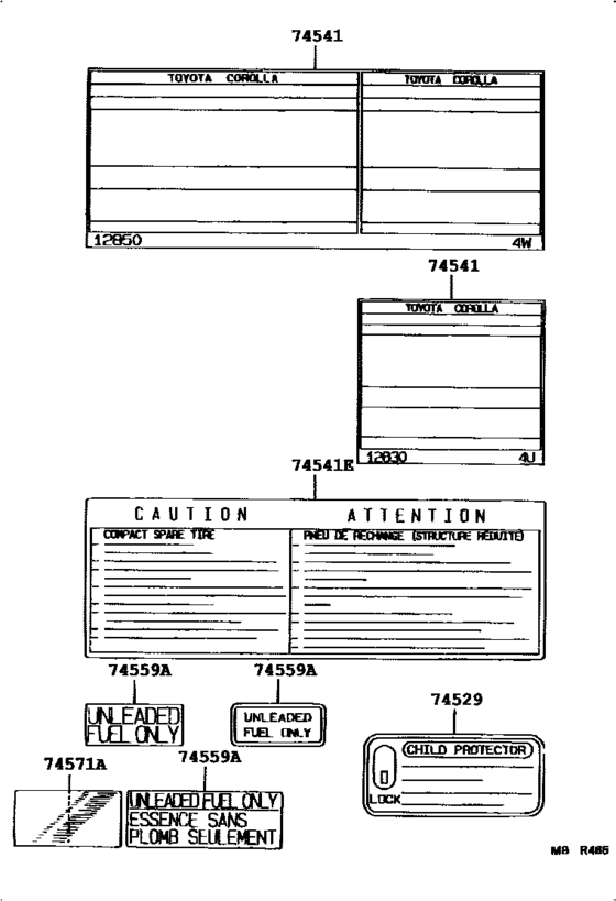 Caution Plate (Exterior & Interior)