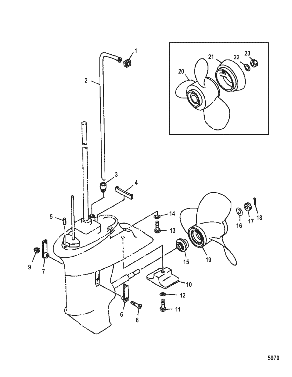 Gear Housing Propeller And Water Tube