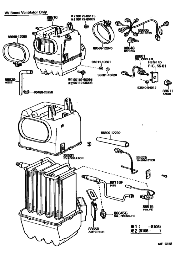 Heating & Air Conditioning - Cooler Unit for 1979 - 1982 Toyota COROLLA