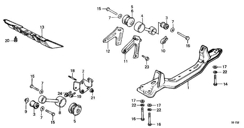 Torque rod/center beam