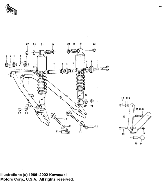 Swing arm/shock absorbers