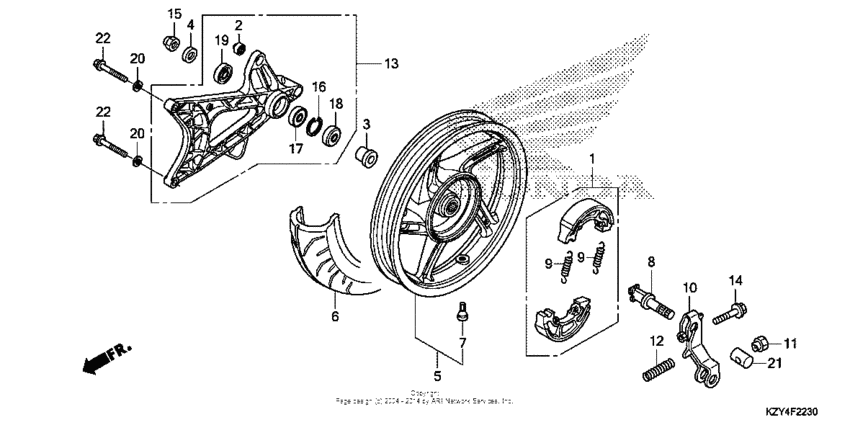 Rear wheel + swingarm