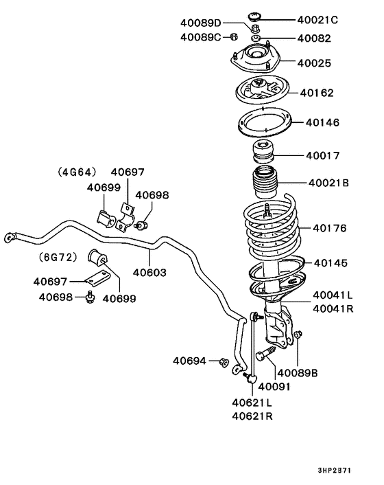 Front susp strut & spring