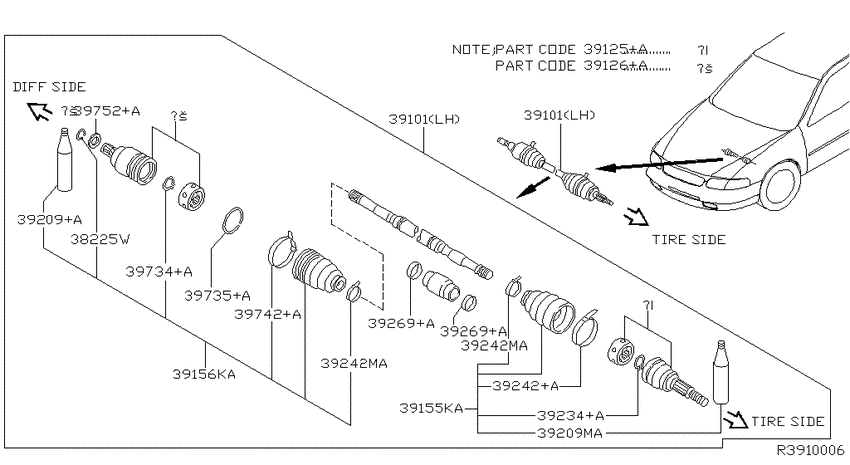 Front drive shaft (ff)
