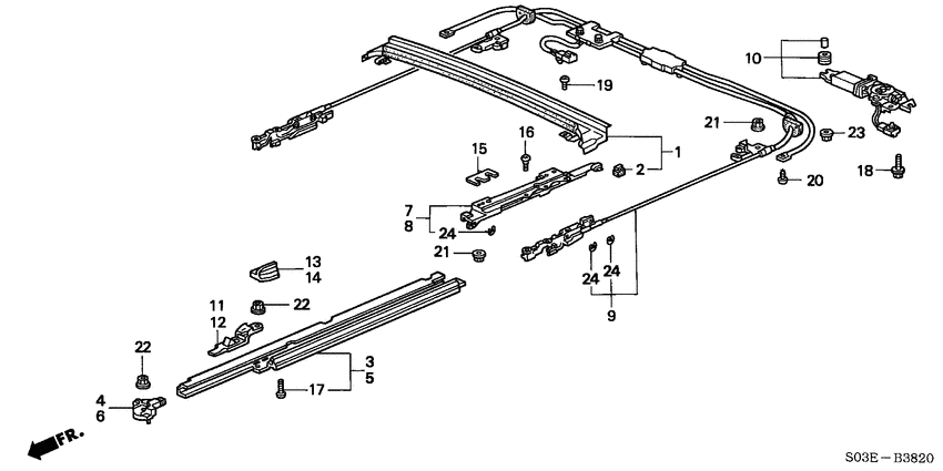 Roof slide components
