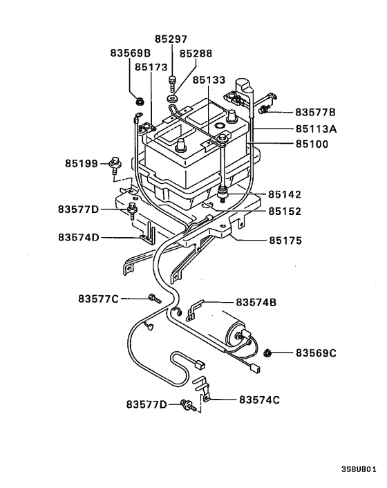 Battery cable & bracket
