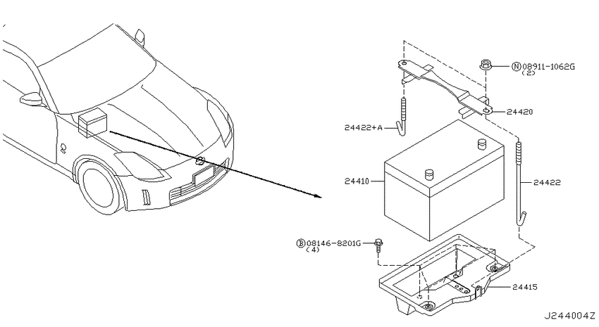 Battery & battery mounting