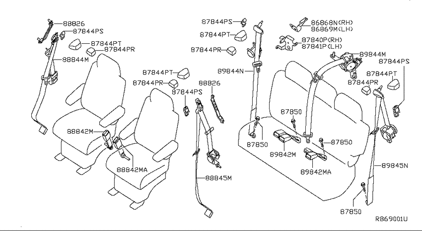 Rear seat belt