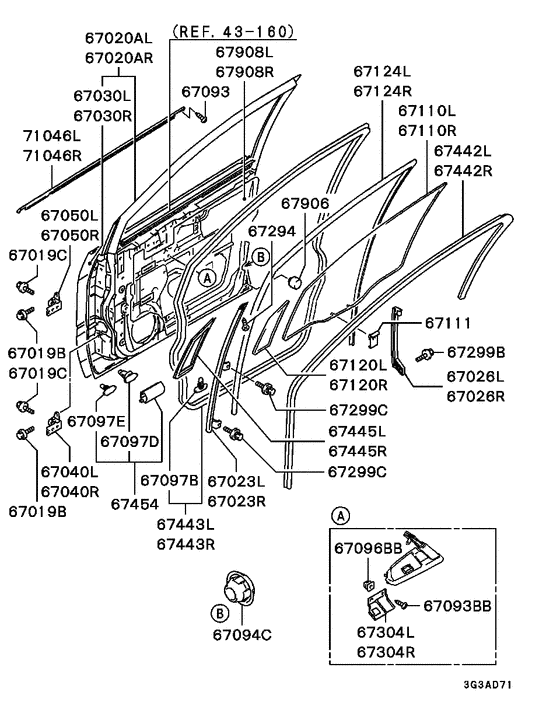 Front door panel & glass