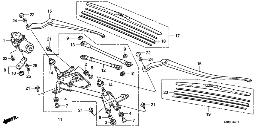 Front windshield wiper