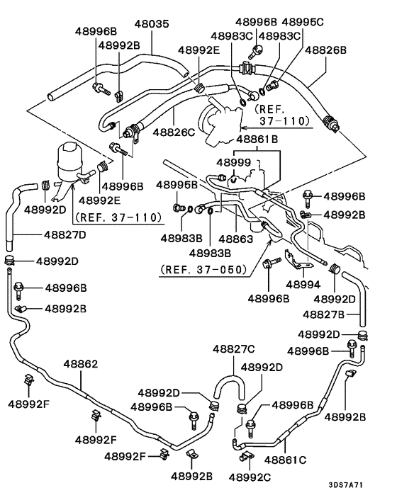 Power steering oil line