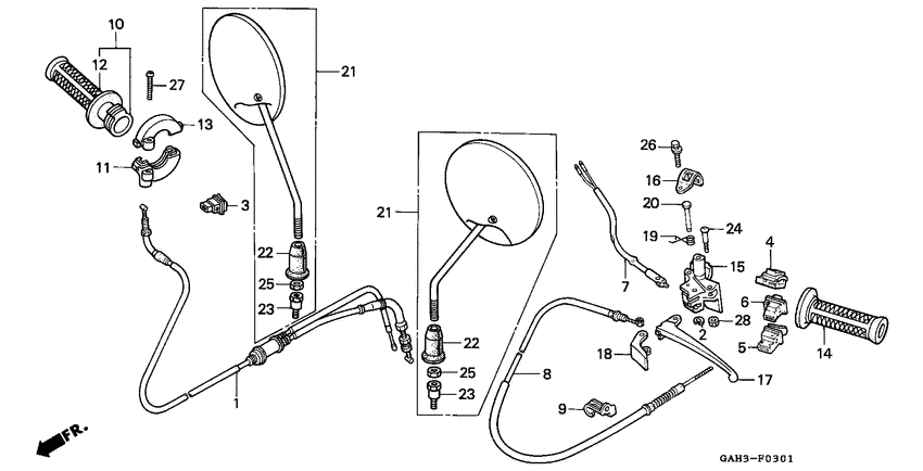 Handle lever/switch/cable