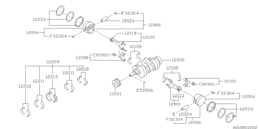 Piston & crankshaft
