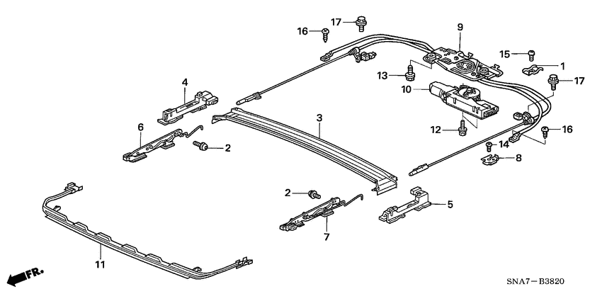 Roof slide components