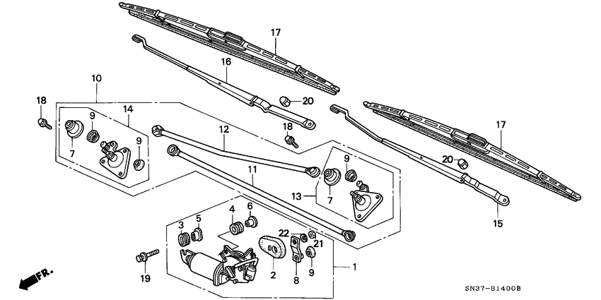 Front windshield wiper