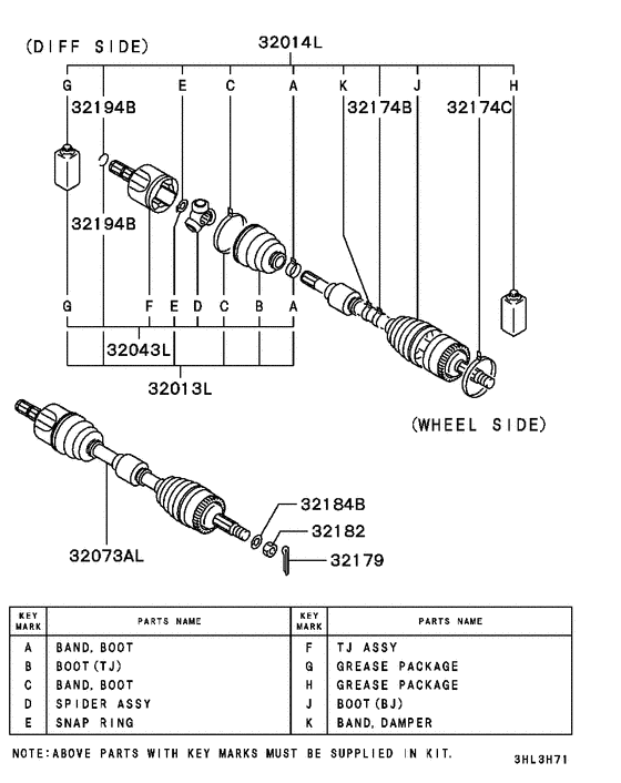 Front axle drive shaft