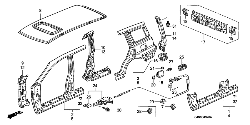 Outer panels/roof panel