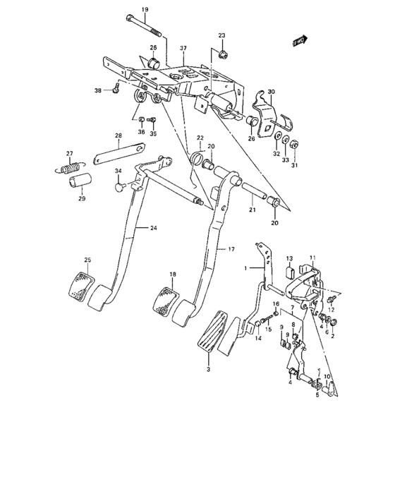 Pedal and pedal bracket