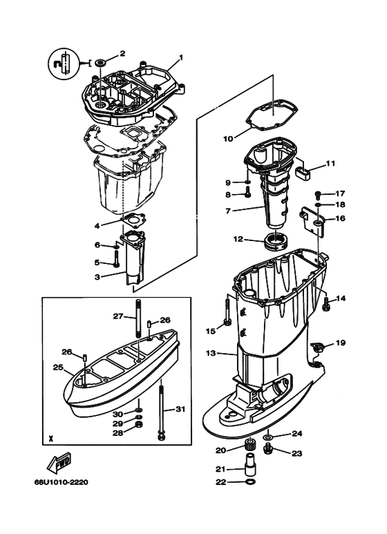 Upper casing