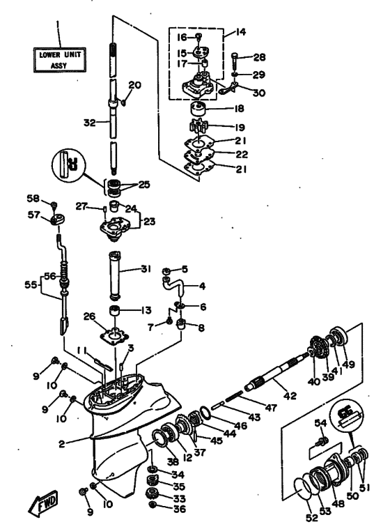 Lower casing & drive
