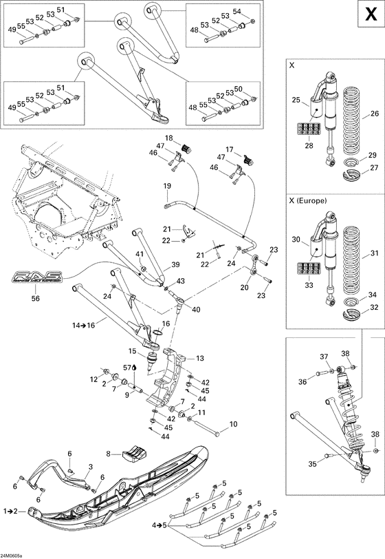 07- front suspension and ski x