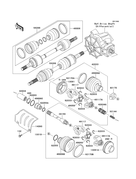 Drive shaft(front)(klf400-b3/b3a)