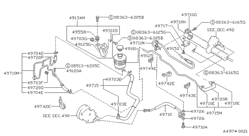Power steering piping