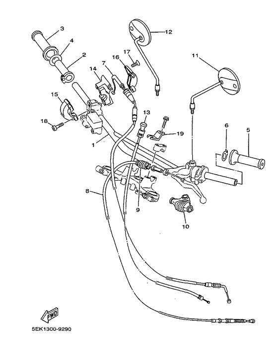 Steering handle & cable