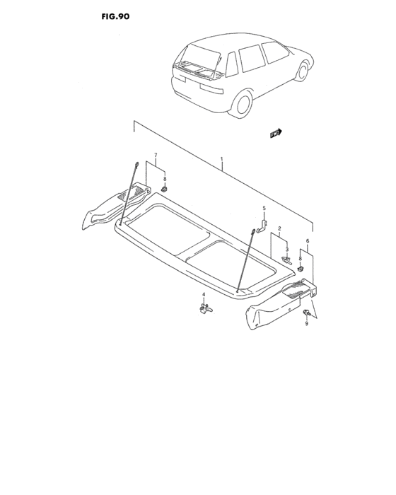 Rear parcel shelf