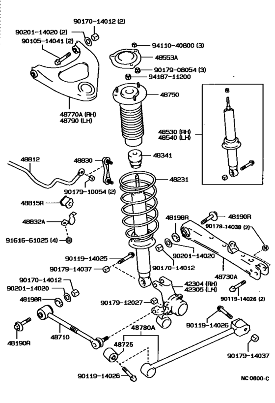 Rear Spring & Shock Absorber for 1988 - 1992 Toyota CRESSIDA/ CRESSIDA ...