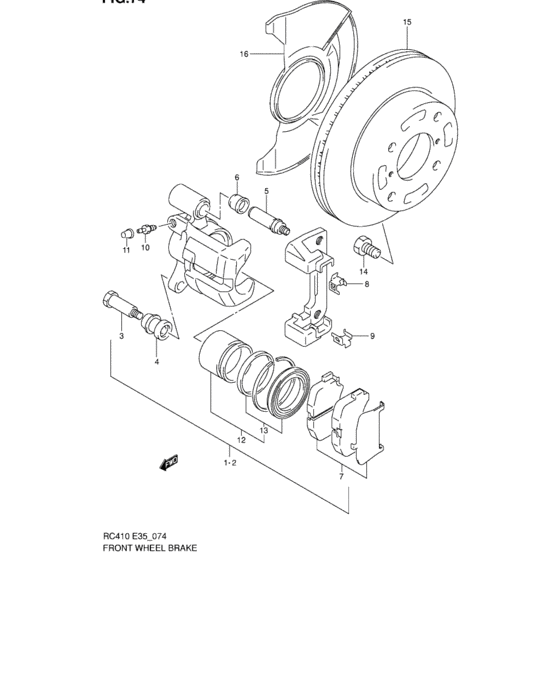 Front wheel brake