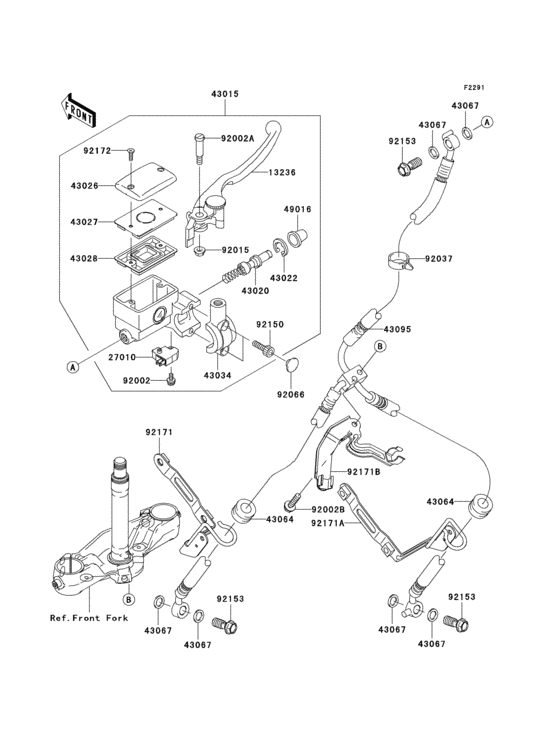 Front master cylinder