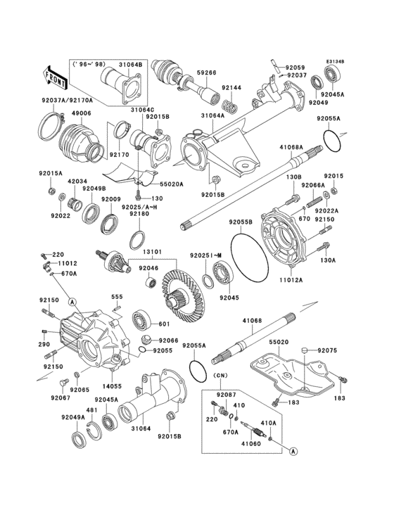 Drive shaft(1/2)(rear)