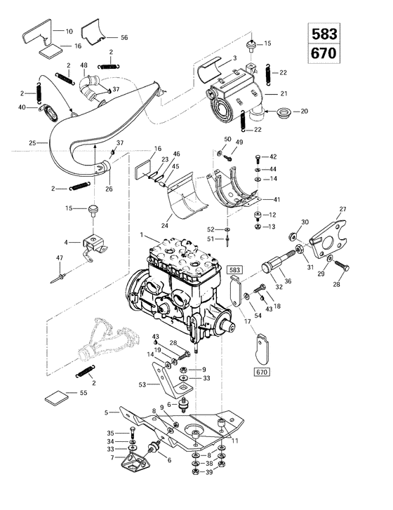 01- engine support and muffler