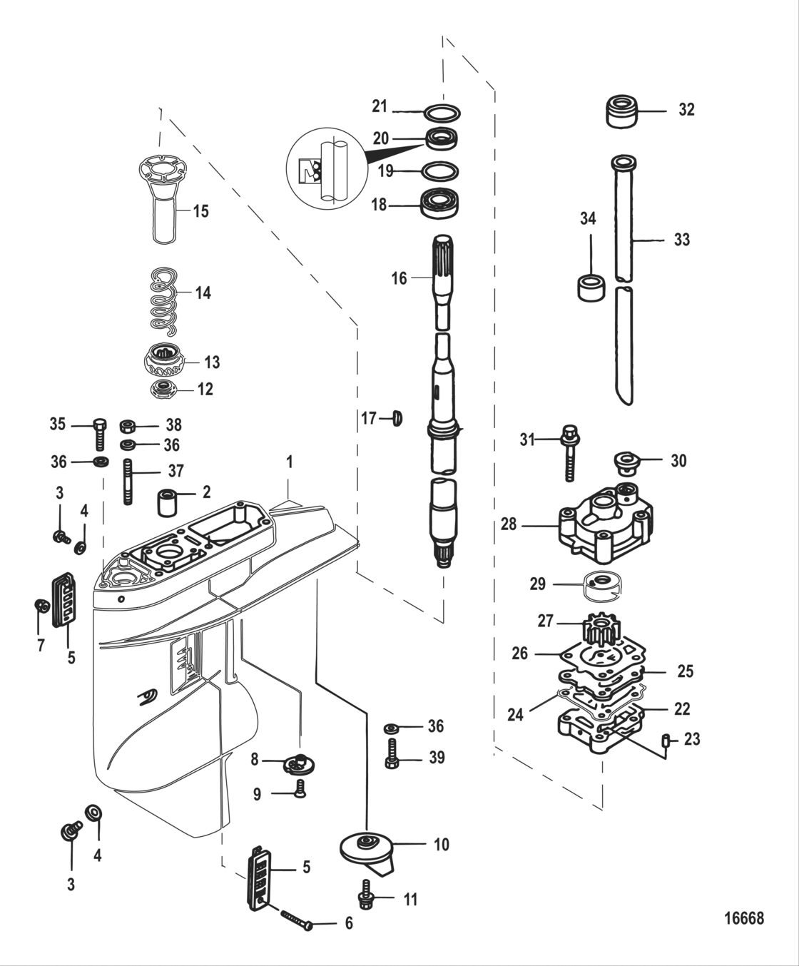 Gear Housing Driveshaft-1.92:1 Gear Ratio