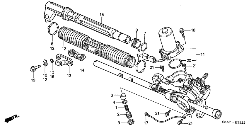 Power steering gear box components