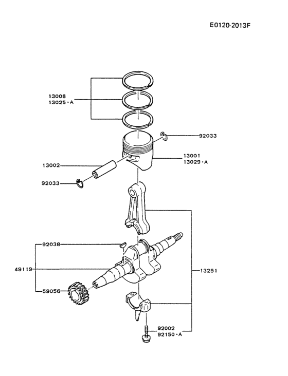 Piston/crankshaft