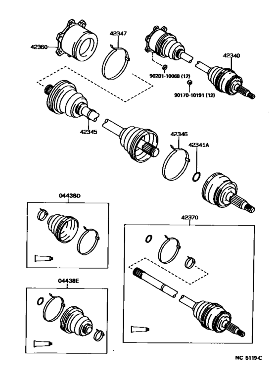 Rear Axle Shaft & Hub