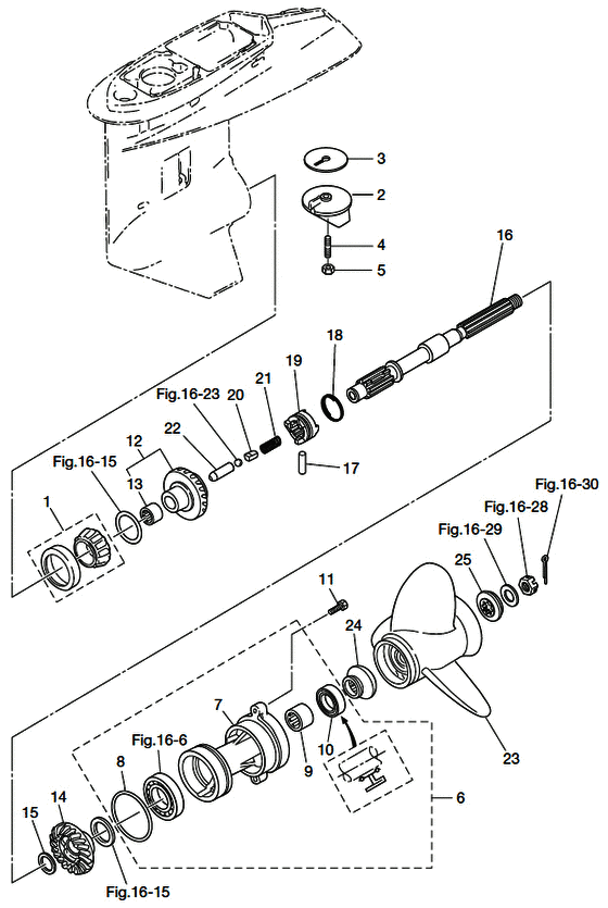 Gear case (propeller shaft) (mwd50 big foot)