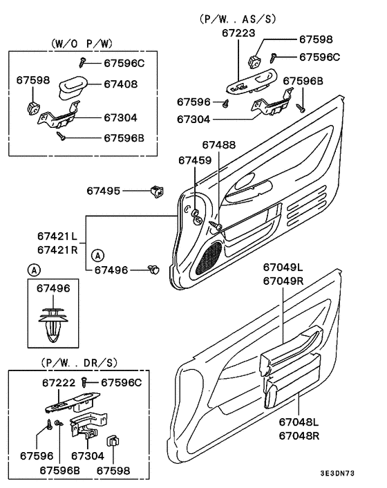 Front door trim & pull handle