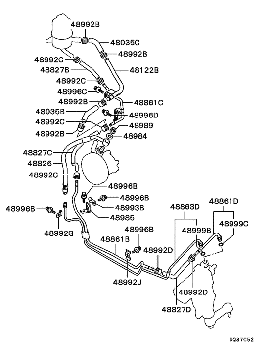 Power steering oil line