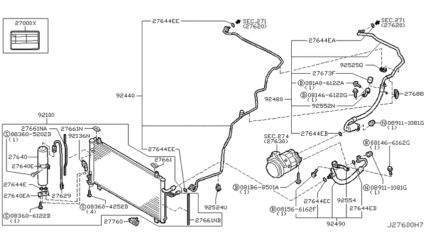 Condensor, liquid tank