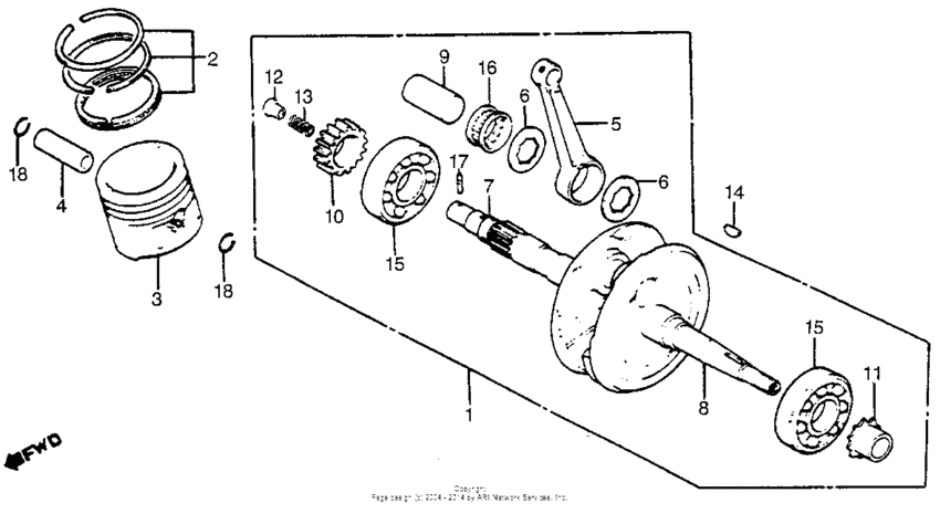 Crankshaft + piston