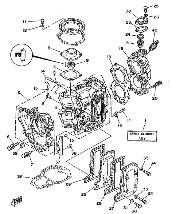 Cylinder. crankcase