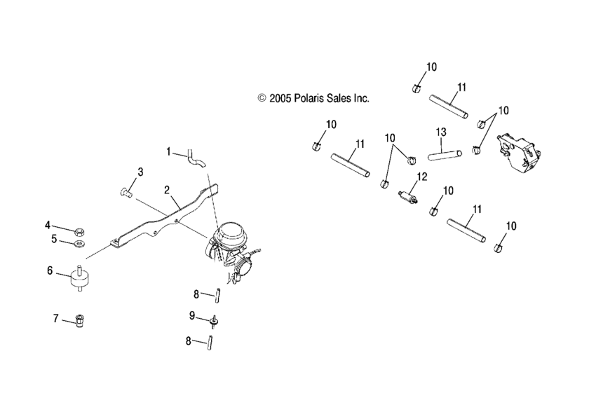 Carburetor mounting and fuel pump/lines