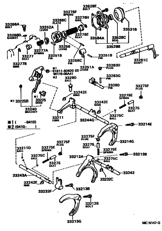 Gear Shift Fork & Lever Shaft (Mtm)