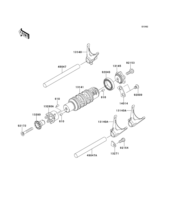 Gear change drum/shift fork(s)