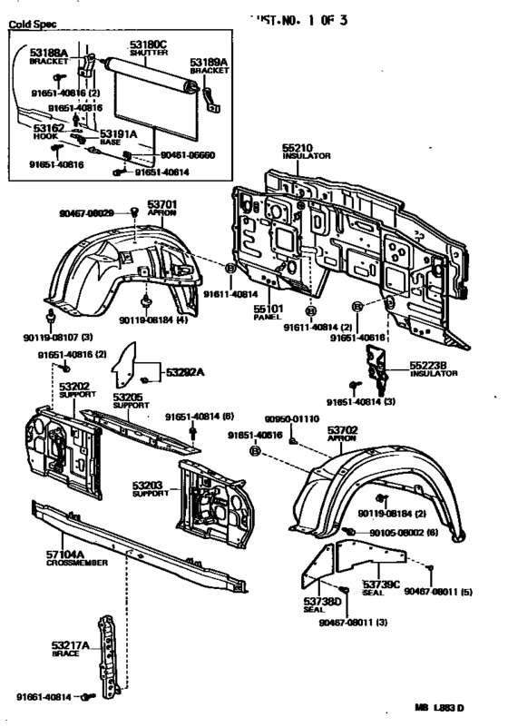 Front Fender Apron & Dash Panel