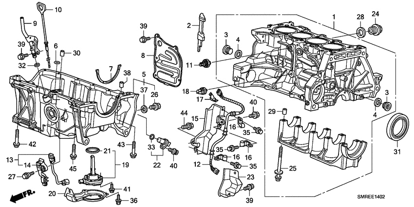 Cylinder block/oil pan