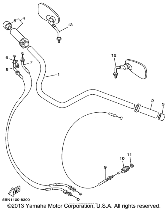 Steering handle & cable